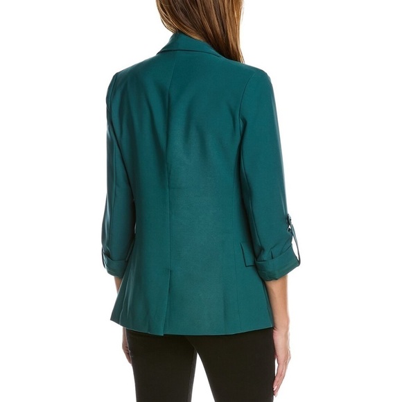 Rosewater Remi Open Front Blazer Roll Tab in Hunter Green Size S - Picture 2 of 10